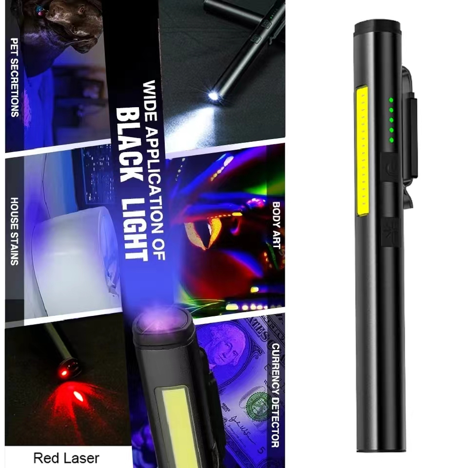 ไฟฉาย LED 4 in 1 ชาร์จ USB 800mah 365nm อเนกประสงค์ สําหรับตั้งแคมป์ ...