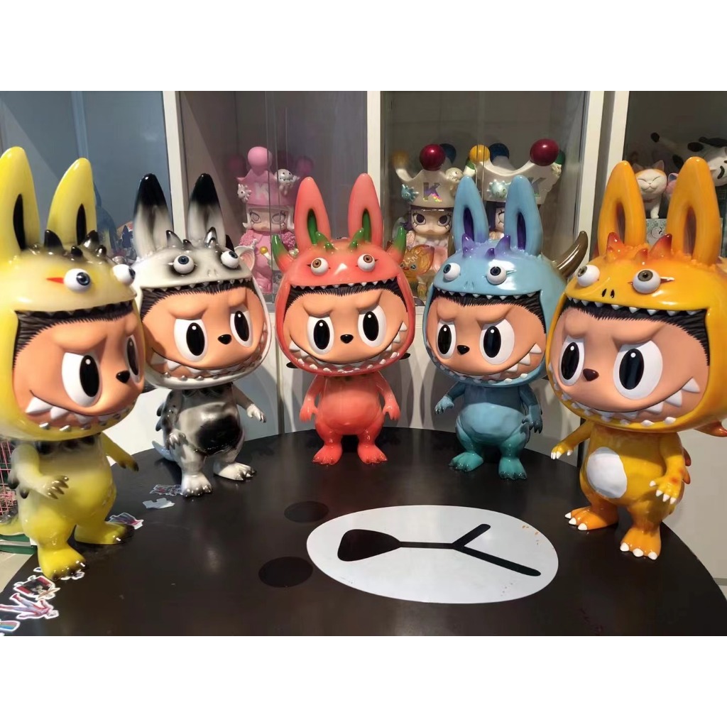 Labubu t9g a Set t9g labubu Ink Silver Blue Hair Monster Dragon Fruit