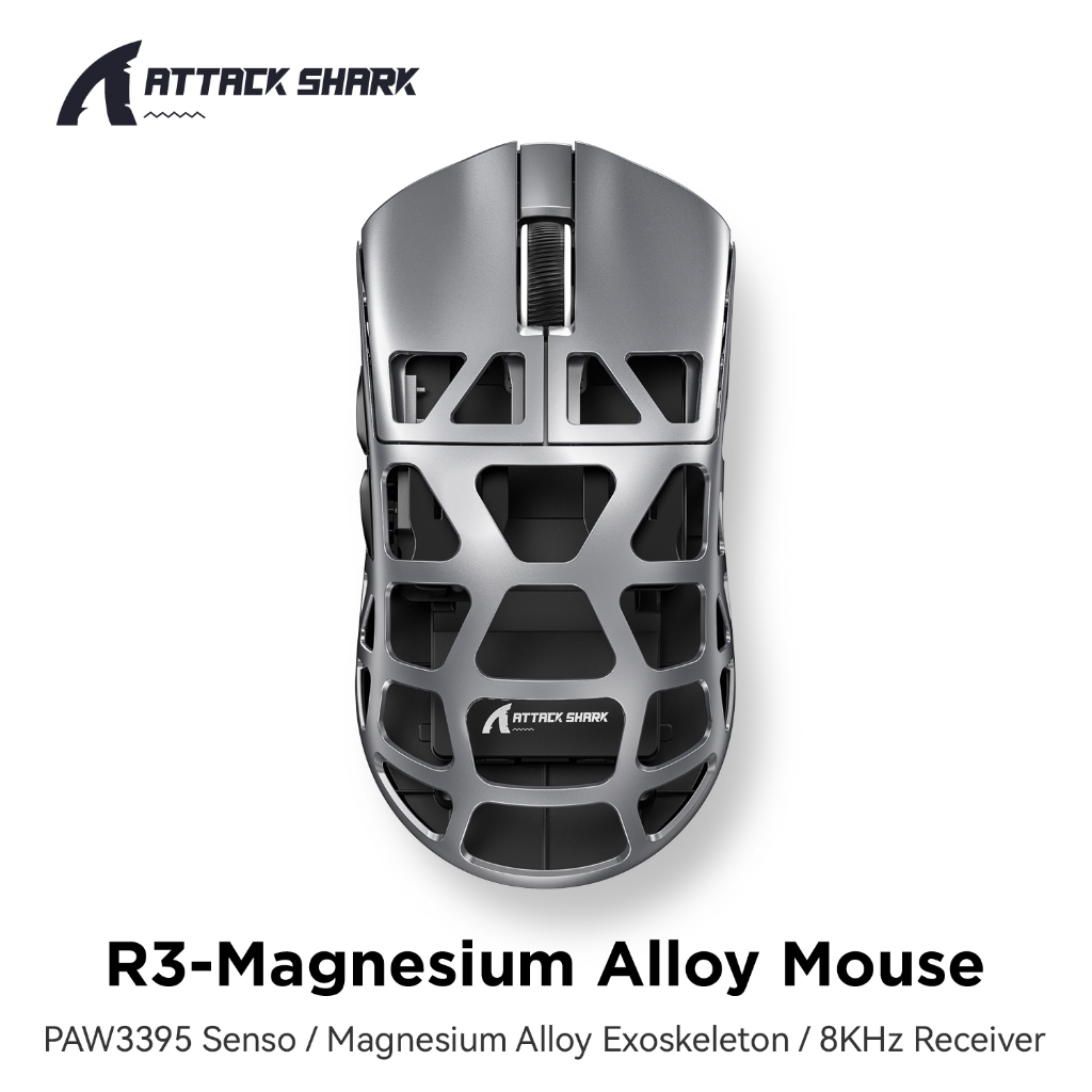Attack Shark R3 แมกนีเซียมเมาส์น้ําหนักเบา PAW3375 สามโหมดบลูทูธไร้สาย ...