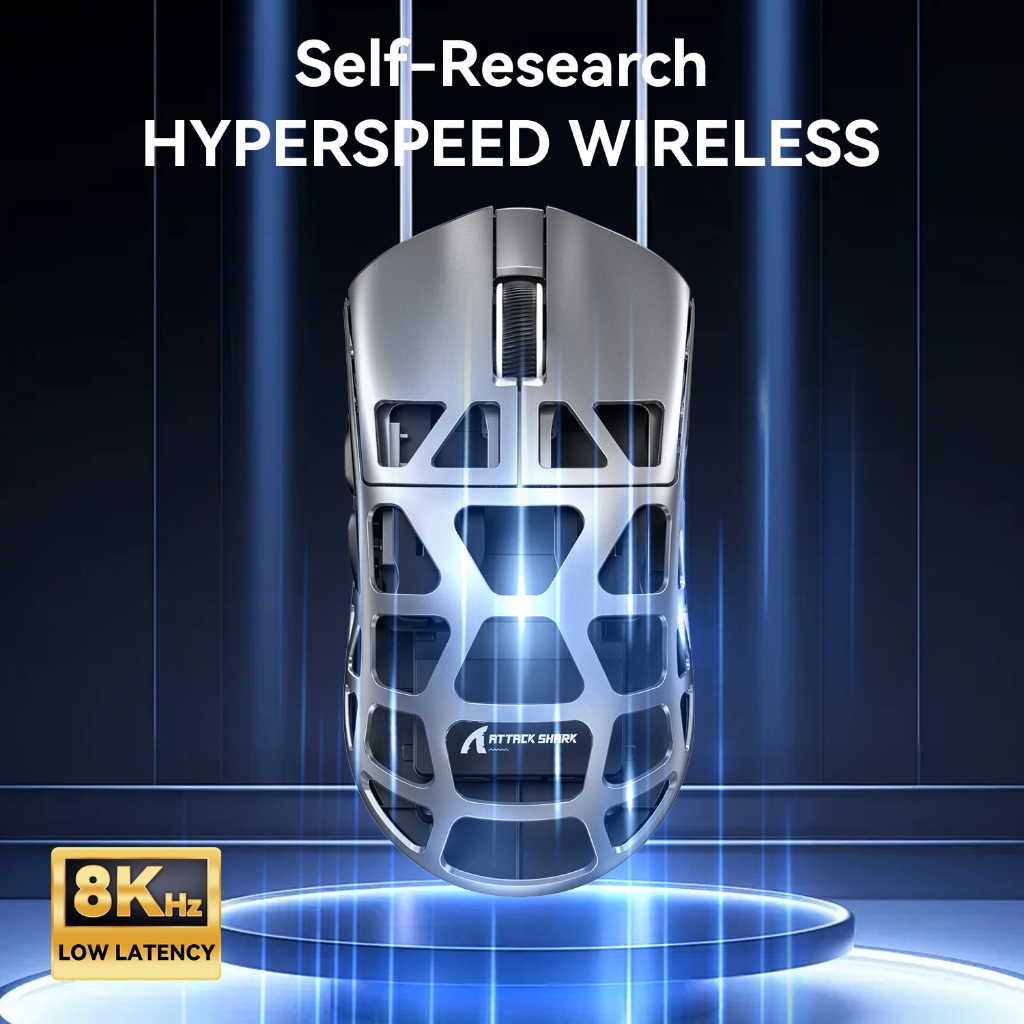 Attack Shark R3 เมาส์โลหะผสมแมกนีเซียมน้ําหนักเบา PAW3395 สามโหมดบลูทูธ ...