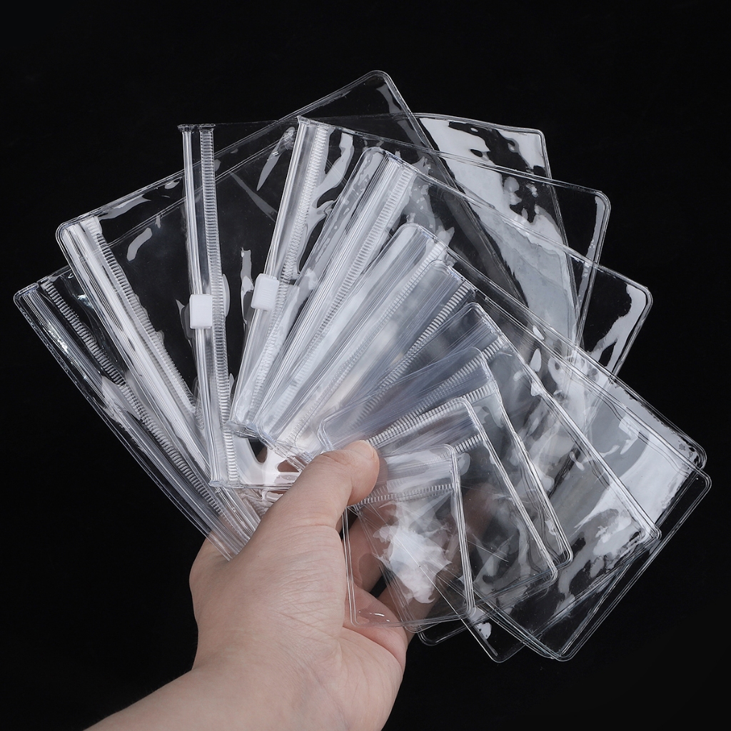 10/50pcs PVC Self Sealing เครื่องประดับพลาสติก Zip Lock กระเป๋าหนา ...