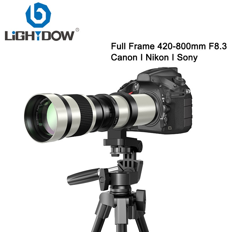 Lightdow เลนส์ Telephoto 420-800 สีขาวซูมเลนส์ Super