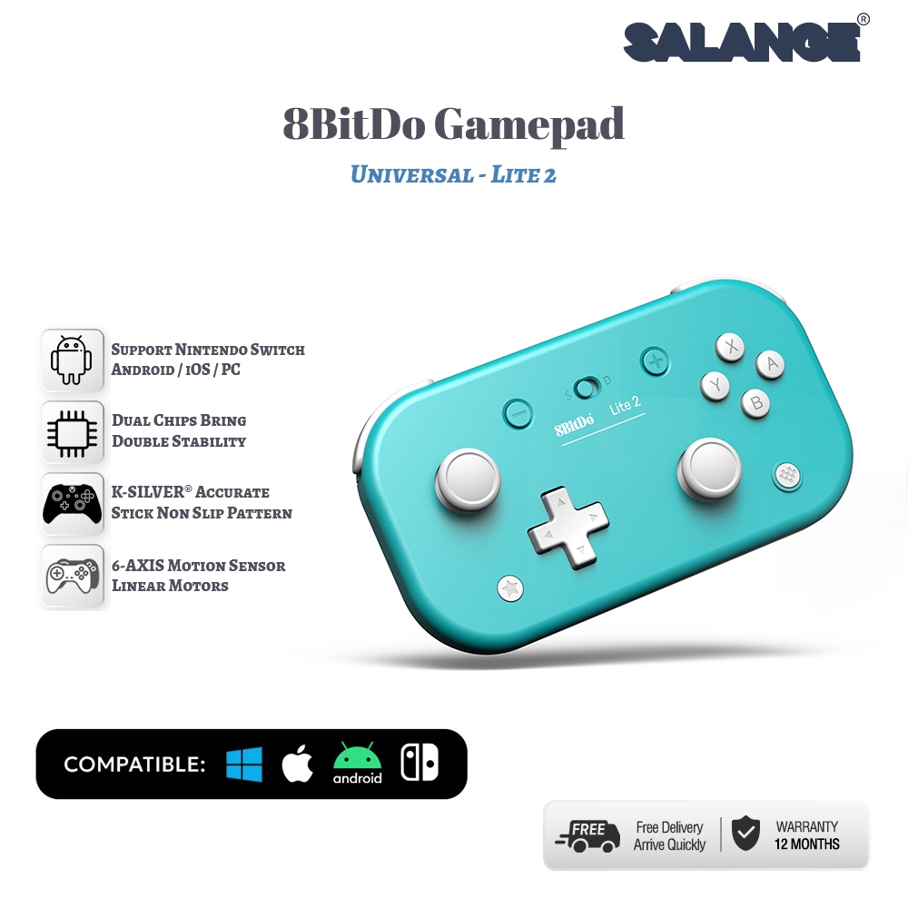 Salange 8BitDo Lite 2 บลูทูธเกมแพดคอนโทรลเลอร์เกมไร้สายพร้อมจอยสติ๊ก ...