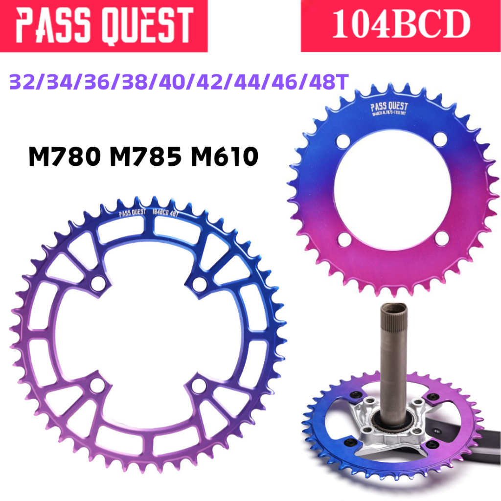 Pass QUEST 104BCD MTB จักรยานเสือภูเขาจักรยานแคบกว้างเฟืองโซ่ 32T 36T ...