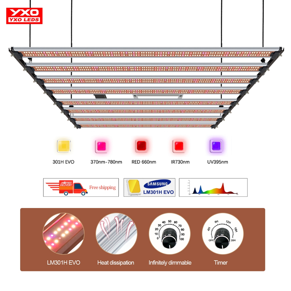 1000W Timer SamsungLM301H EVO 650W LED Grow Light Bar UV IR เปิด/ปิด ...