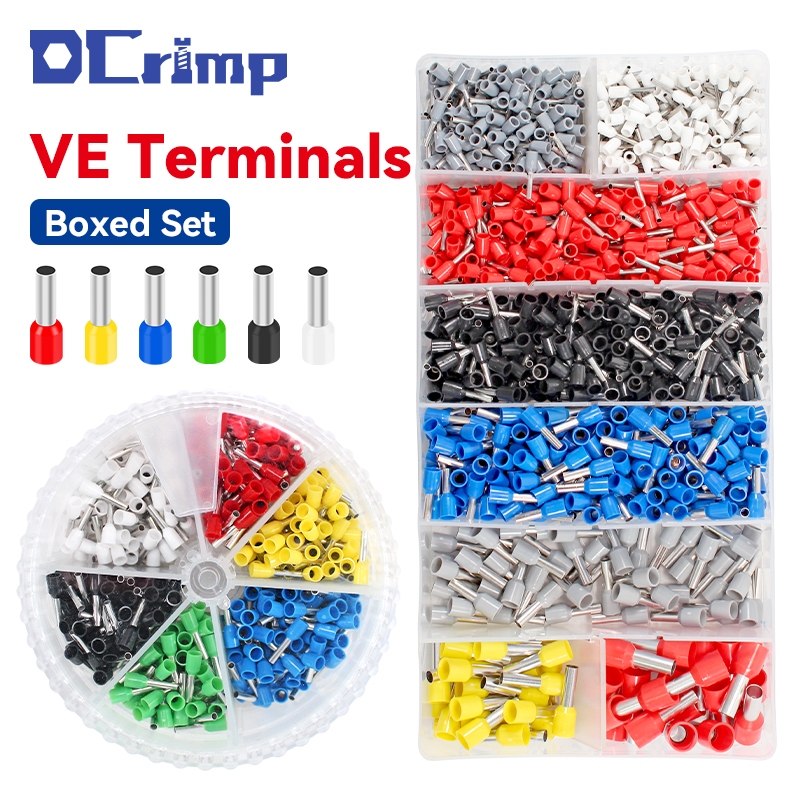 800/1200/1800/1900PCS กล่อง VE Terminals ชุด Tubular Crimp Terminal ...