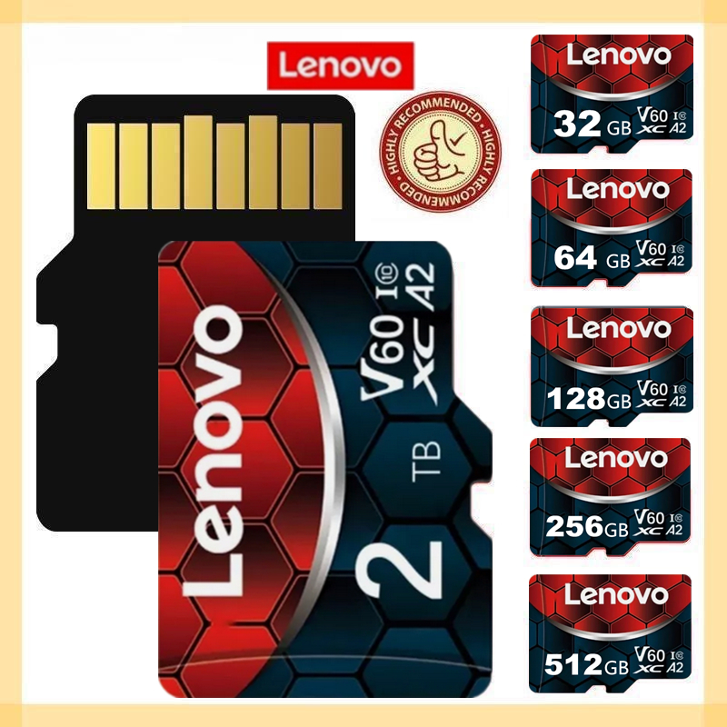 Lenovo High-Speed 1TB / 2TB Micro SD Card – Class 10, XC, TF Card With Adapter