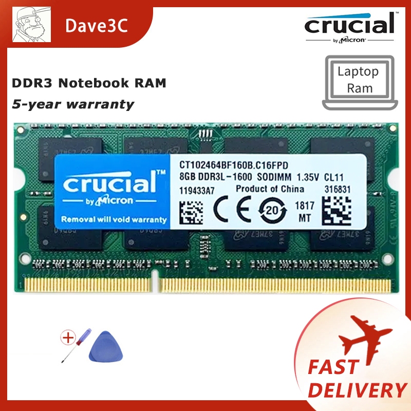 Ddr3l 1600 16gb Ram RAM DDR3L SODIMM Kit RAM Crucial DDR3L-1600 (PC3L-12800S) SODIMM Da 8 GB ( 2x8GB) 1.35V - Per Laptop/computer Portatili Memoria Non-ecc 204 Pin Memoria PC3-12800