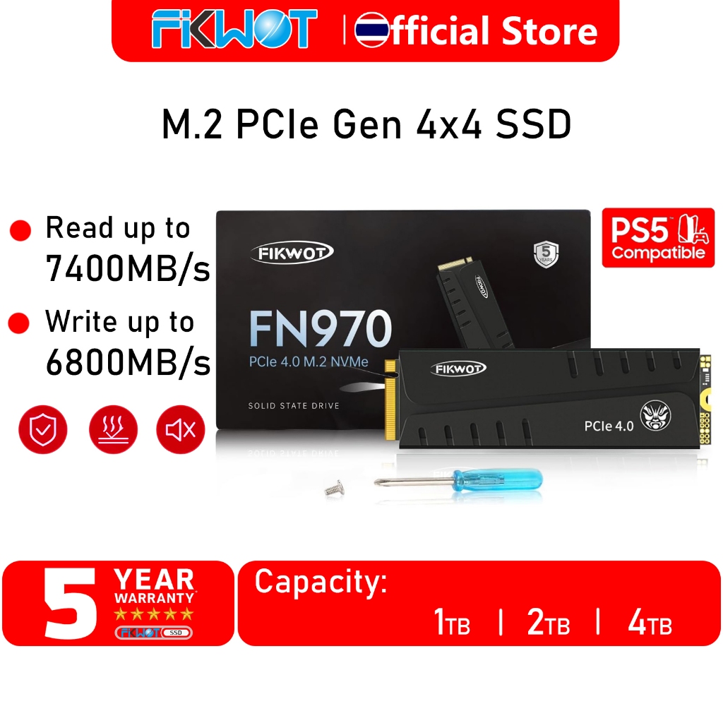 Fikwot FN970 M.2 2280 NVMe PCIe Gen4.0x4 SSD with DRAM Cache Fikwot FN970 M.2 2280 NVMe PCIe Gen4.0x4 SSD with DRAM Cache