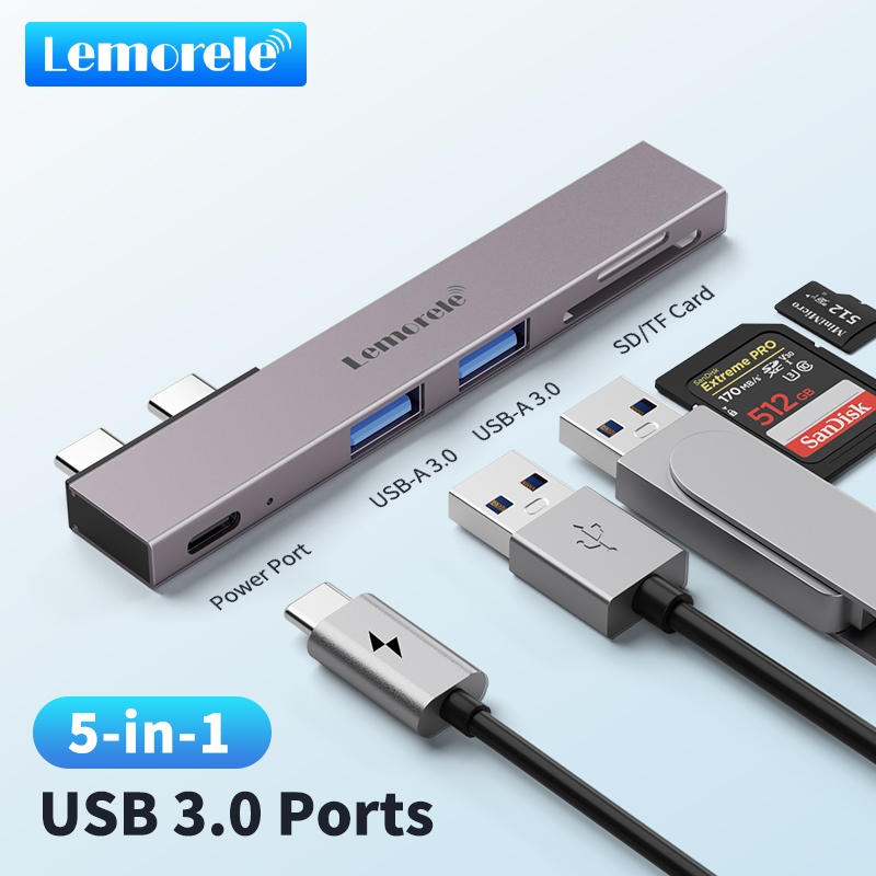 Lemorele TC54 2 * แท่นวาง USB-C5in2 2 * อินเทอร์เฟซ USB-A เหมาะสำหรับ ...