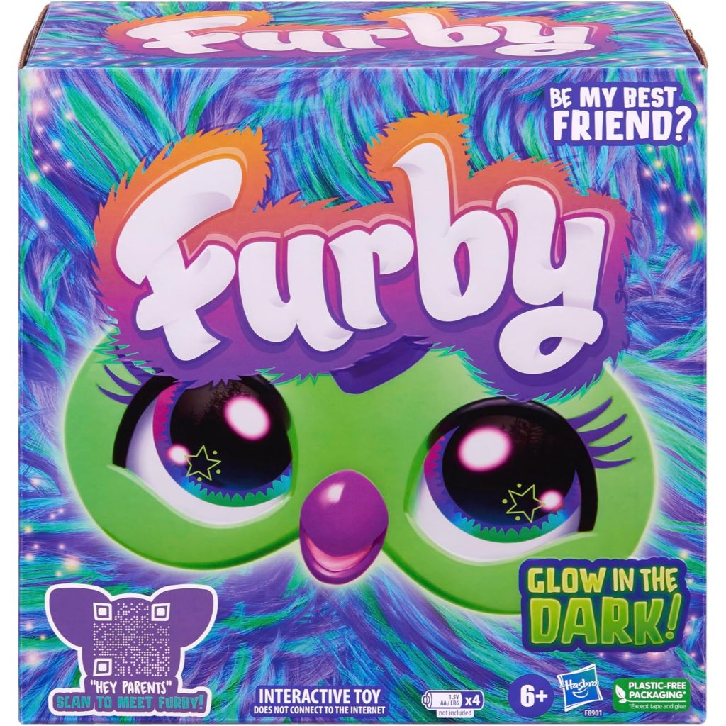 Furby (Mélange de couleurs), 15 accessoires de mode, jouet interactif en peluche pour filles et garçons à partir de 6 ans, activé par la voix, animatronique, version allemande
