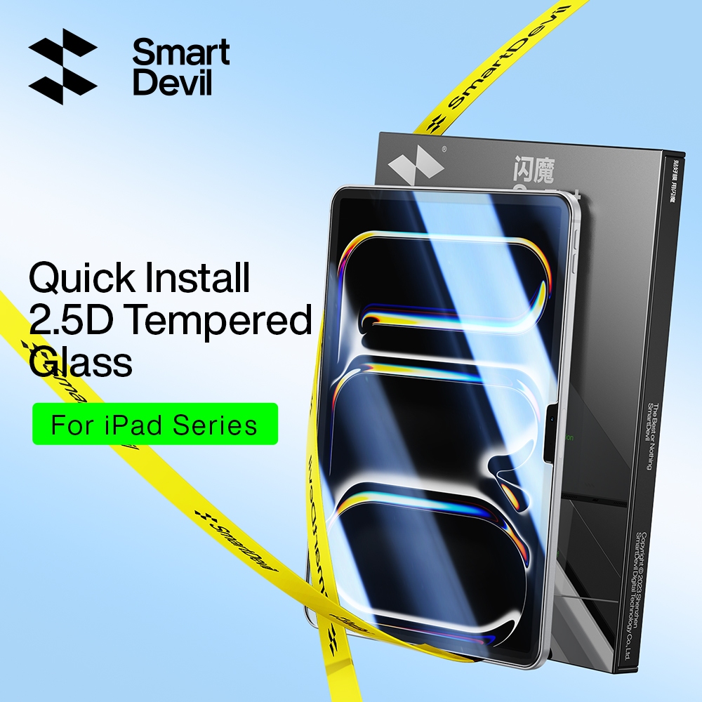 Smartdevil Quick Install 2.5D กระจกนิรภัยสําหรับ iPad Air6/iPad Pro ...