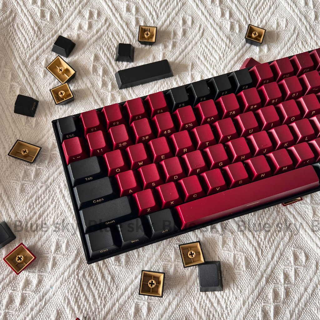 Gmk Red Samurai keycap ตัวอักษรด้านข้างทึบแสง Double shot/เชอร์รี่โปร ...