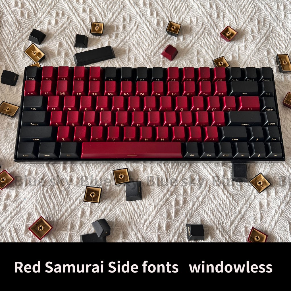 Gmk Red Samurai keycap ตัวอักษรด้านข้างทึบแสง Double shot/เชอร์รี่โปร ...