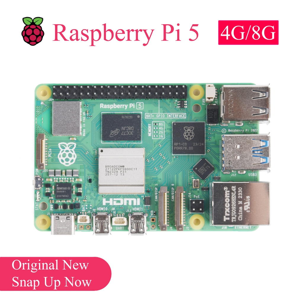 Raspberry Pi 5 Development Board RAM 4G 8G 4 Core CPU 2.5Ghz 2.4G&5G ...