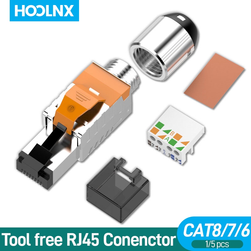 Hoolnx CAT8 RJ45 Connector, RJ45 โลหะเครื่องมือฟรี Easy Termation ...