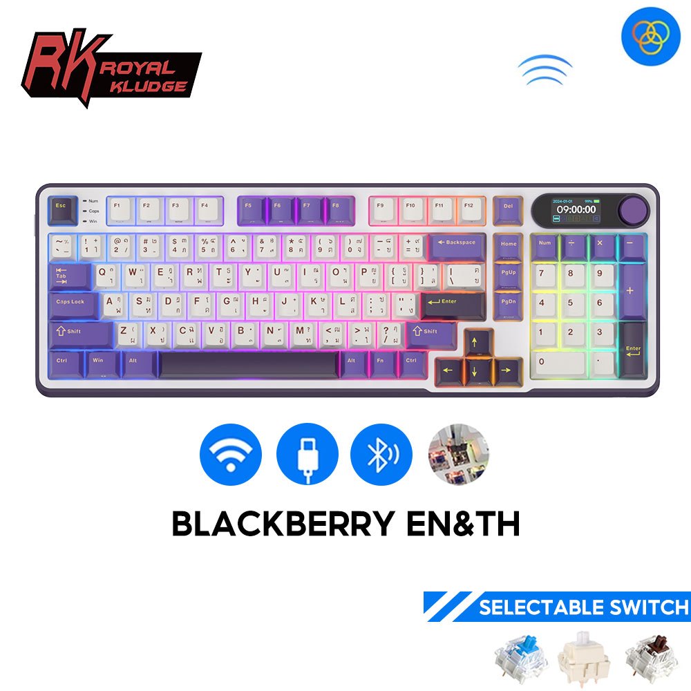 Rk Royal Kludge RK S98 ไฟเมฆ 98 คีย์ โหมด RGB มีสาย บลูทูธ 2.4G ไร้สาย ...