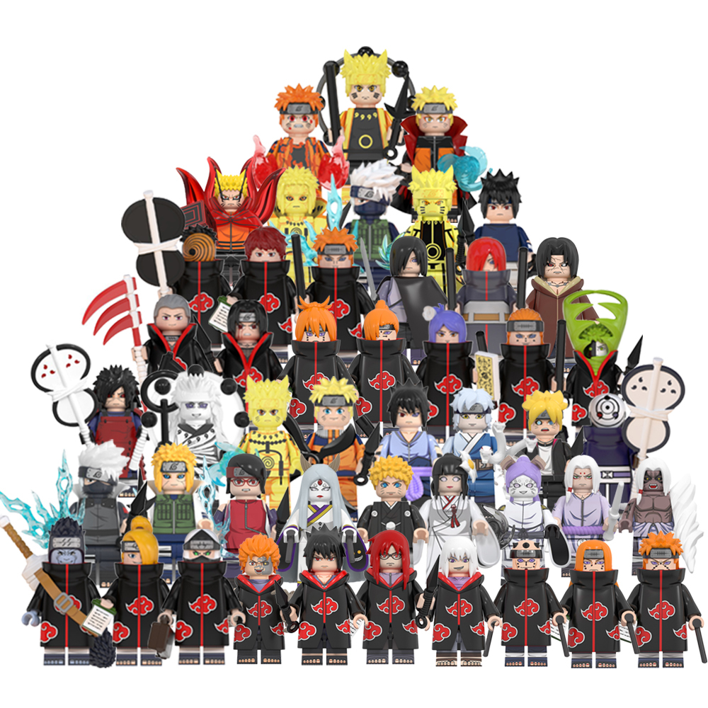 Naruto Minifigures ของเล่น Kakashi Obito Sasuke Akatsuki Building ...