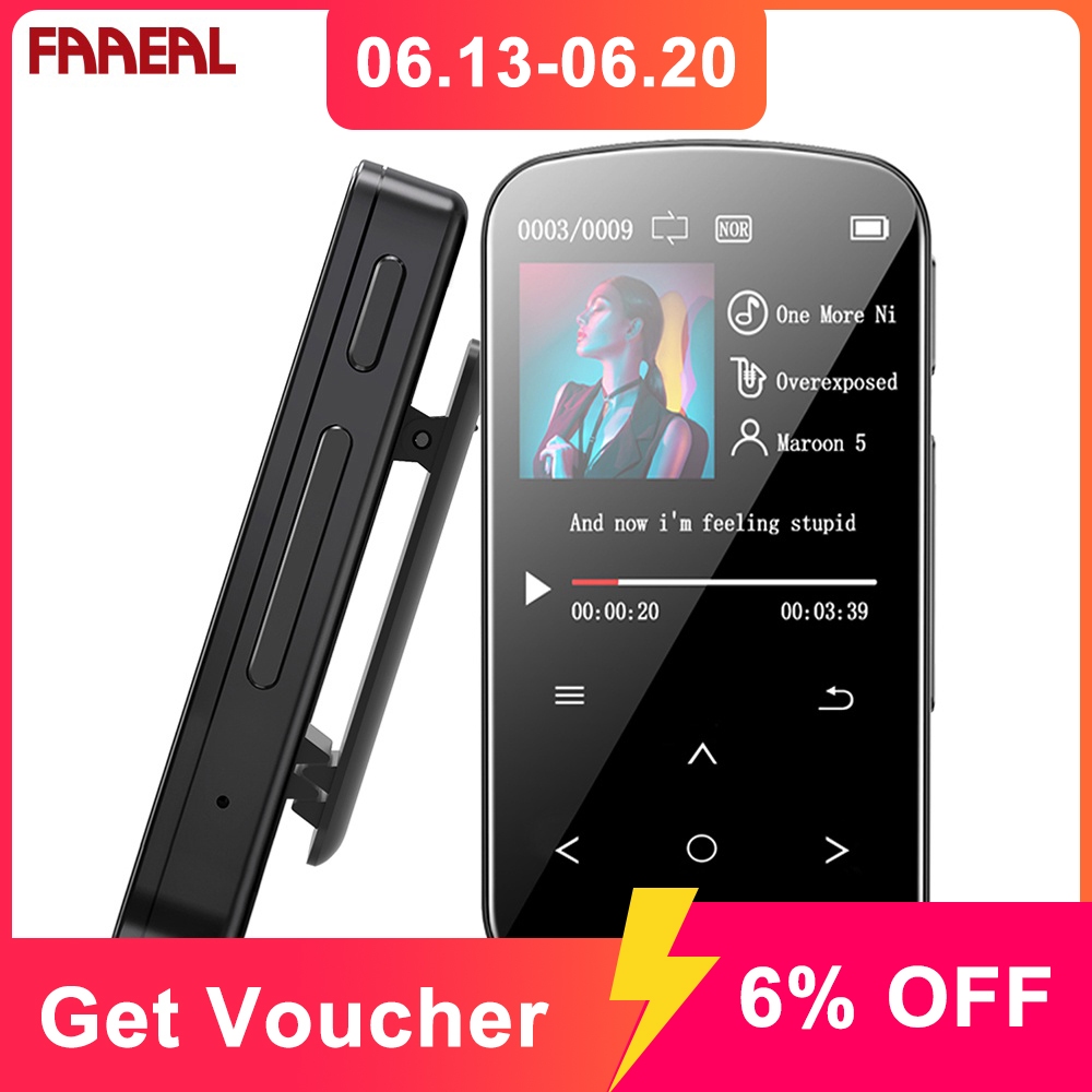 Faaeal BENJIE M9 เครื่องเล่นเพลง MP3 บลูทูธ ขนาดเล็ก แบบพกพา พร้อม