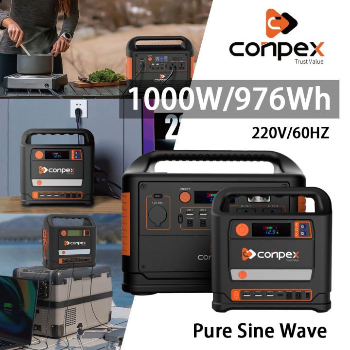 Conpex Power station1000W 300W เครื่องกําเนิดไฟฟ้าแบบพกพา Camping ...