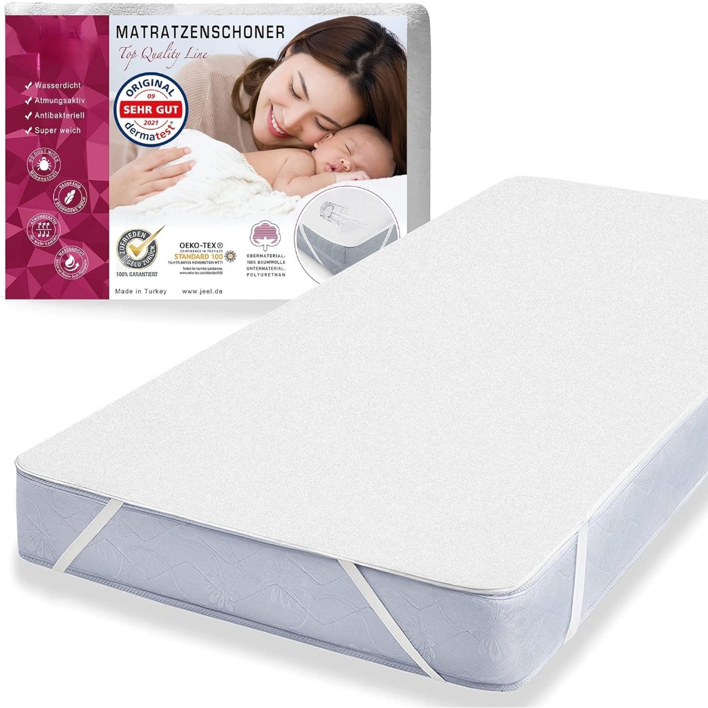 SOMNOX  ผ้าปูที่นอน ผ้าปูที่นอนกันน้ํา ผ้ารองกันเปื้อน ที่นอน ผ้าปูเตียง ป้องกันไรฝุ่น สีขาว 6ฟุต 5ฟุต 3.5ฟุต  (ทำจากผ้าจริง)