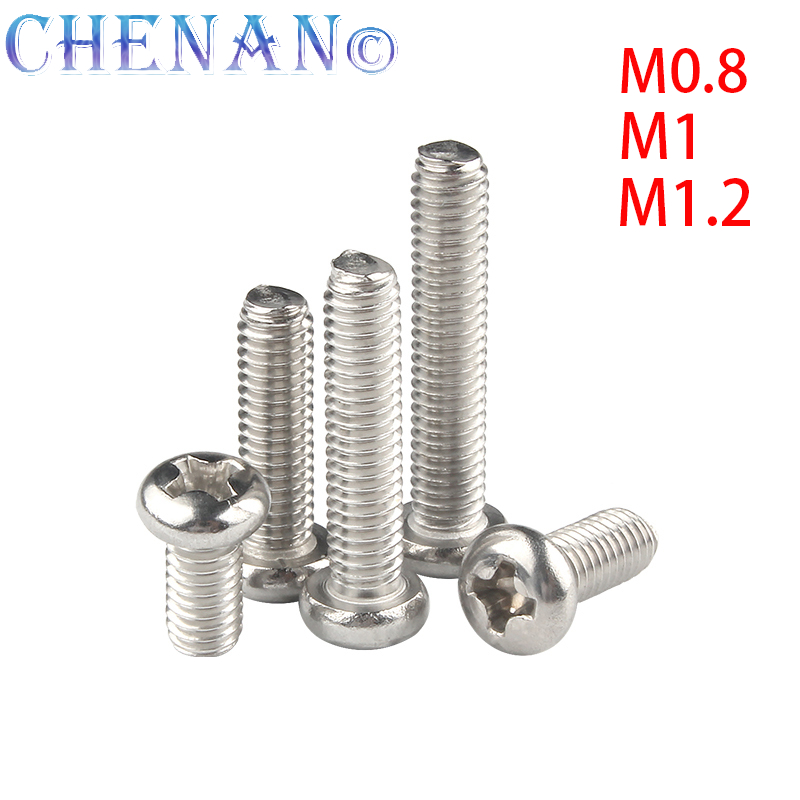 M0.8 M1 M1.2 หัวกระทะ Phillips สแตนเลส 304 สกรูโบลท์ครูแบน pc self tap ...