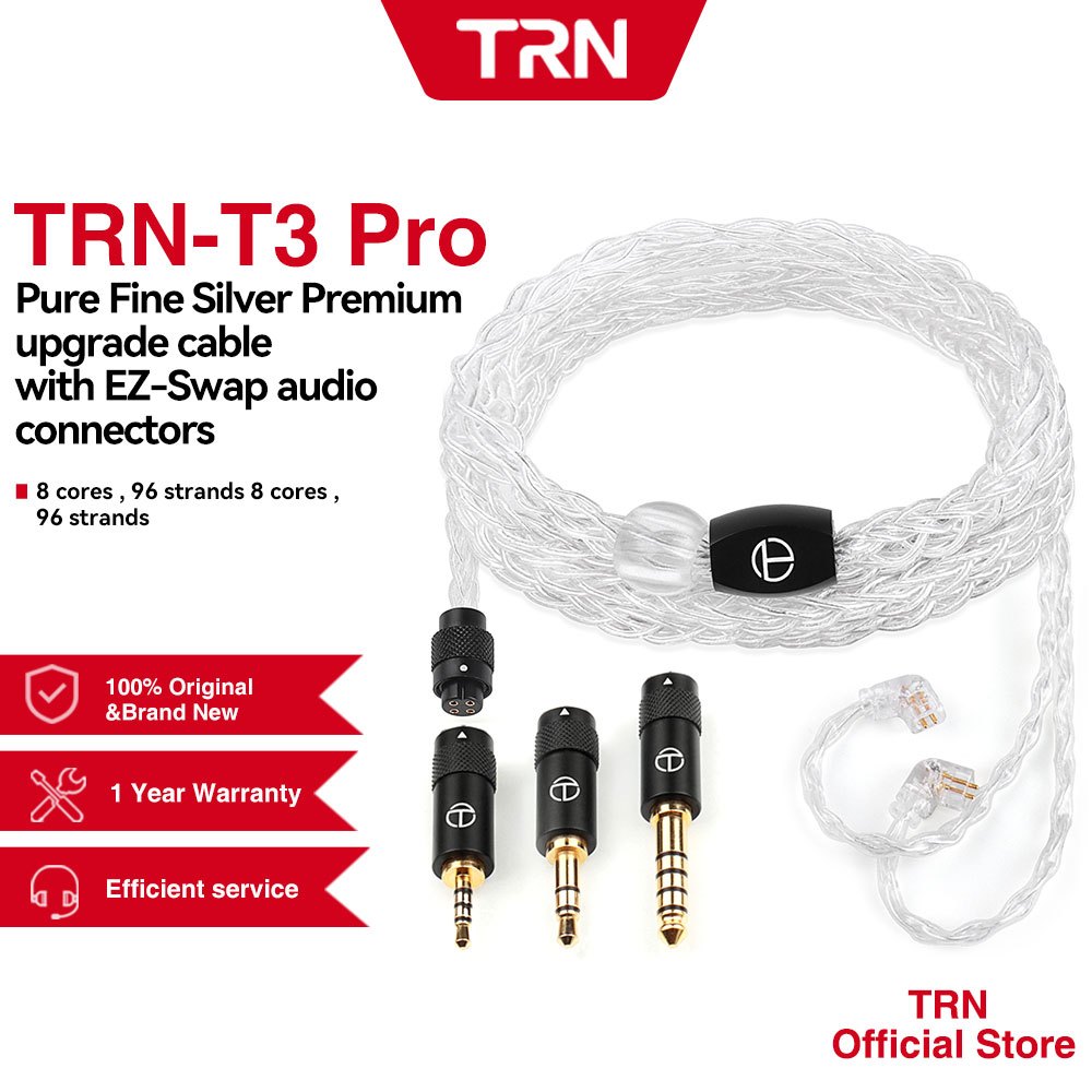 Trn T3 PRO 8-core เงินบริสุทธิ์ลวดเหมาะสำหรับ TRN KZ QKZ SIMGOT ...