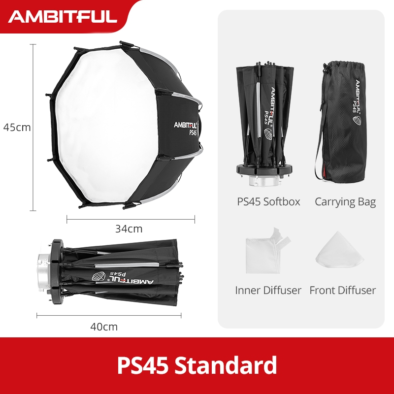 Ambitful 30 ซม.45 ซม.50 ซม.PS30 PS45 PS50 SE Bowens Mount แปดเหลี่ยมร่ม ...