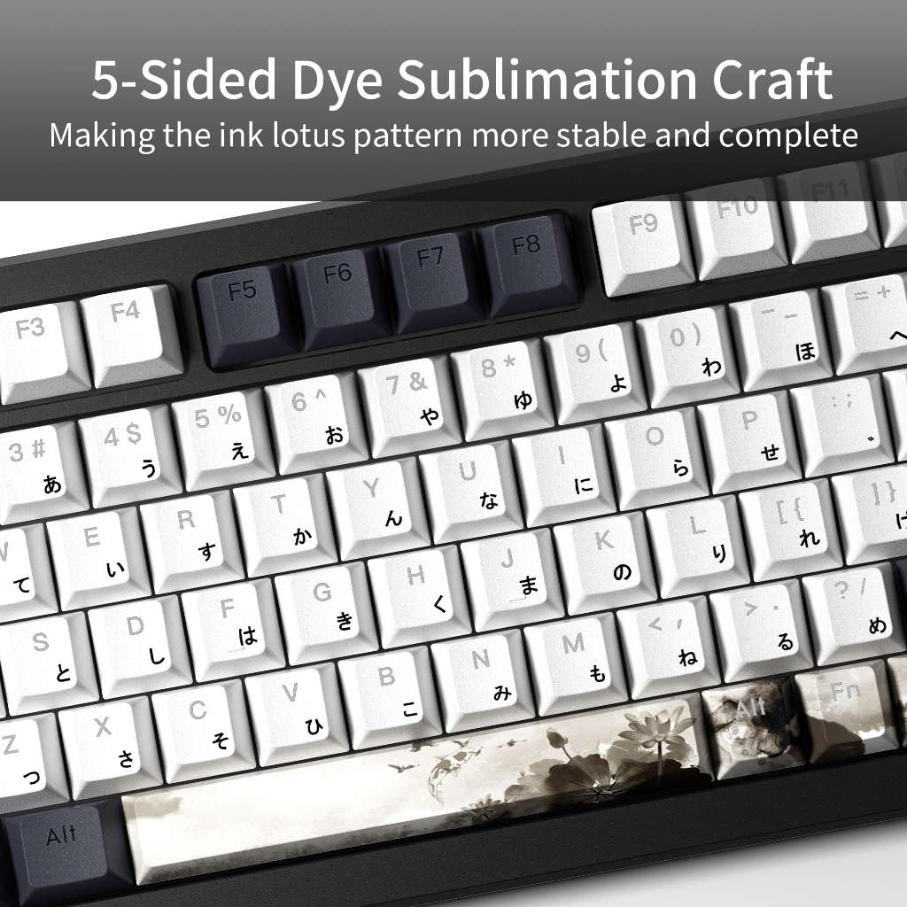 Xvx Lotus (ญี่ปุ่น) คีย์แคป PBT Keycaps Cherry Profile Double shot key ...