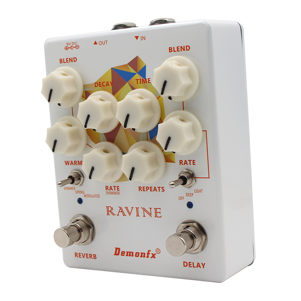 Demonfx New RAVINE Guitar Effect Pedal,Reverb ,Delay Pedal และ