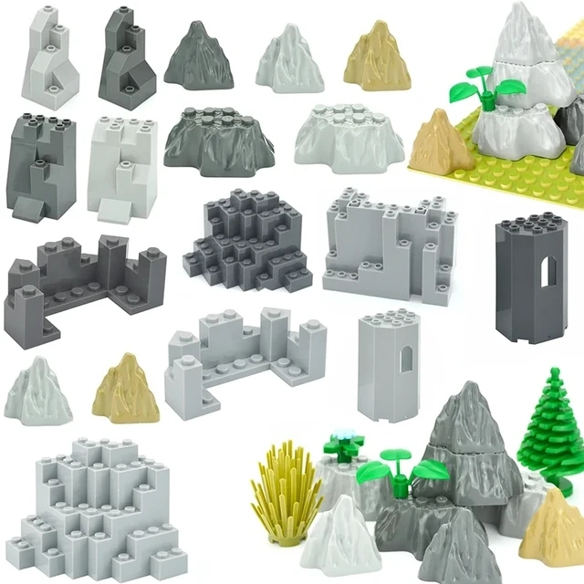 Moc Rockery Rock City Wall Building อนุภาคขนาดเล็กประกอบอาคารบล็อกใช้ ...