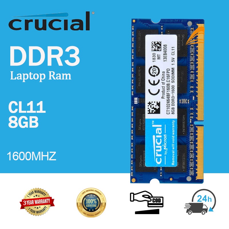 RAM Crucial DDR3 16GB (2x8GB) 1600MHz Per Laptop - Foto 5