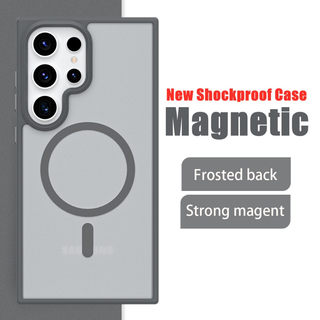 Magnetic Wireless Charge Casing สําหรับ Samsung Galaxy S24 Ultra S23 ...