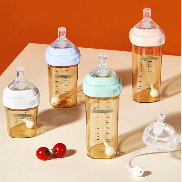Hegen Baby Pacifier กว้าง-ลํากล้อง Soft Pacifier และฟาง Anti-drip ขวด ...