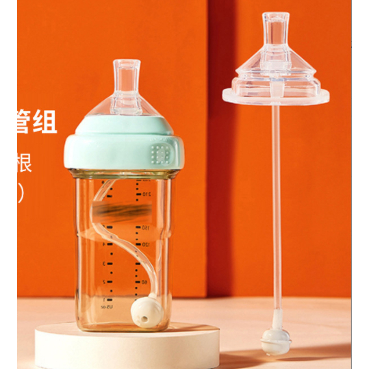 Hegen Baby Pacifier กว้าง-ลํากล้อง Soft Pacifier และฟาง Anti-drip ขวด ...