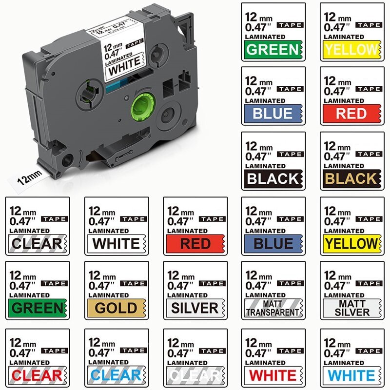 20 สี TZe231 สําหรับ Brother Label Maker เทป 12 มม.TZe131 TZe231 Tze241 ...
