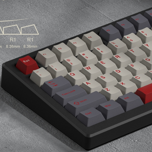 132 คีย์โปรไฟล์เชอร์รี่ Retro Keycaps Custom PBT Double Shot Key Caps ...
