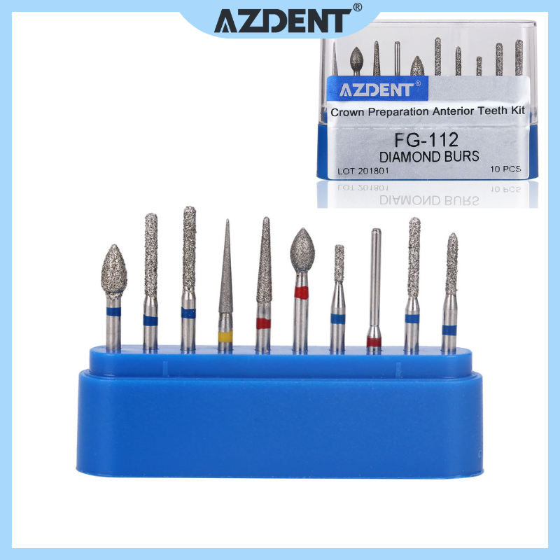 Kit De Réparation Dentaire Composite 10 Pièces AZDENT FG-117 - Fraises Diamant Pour Pièce à Main