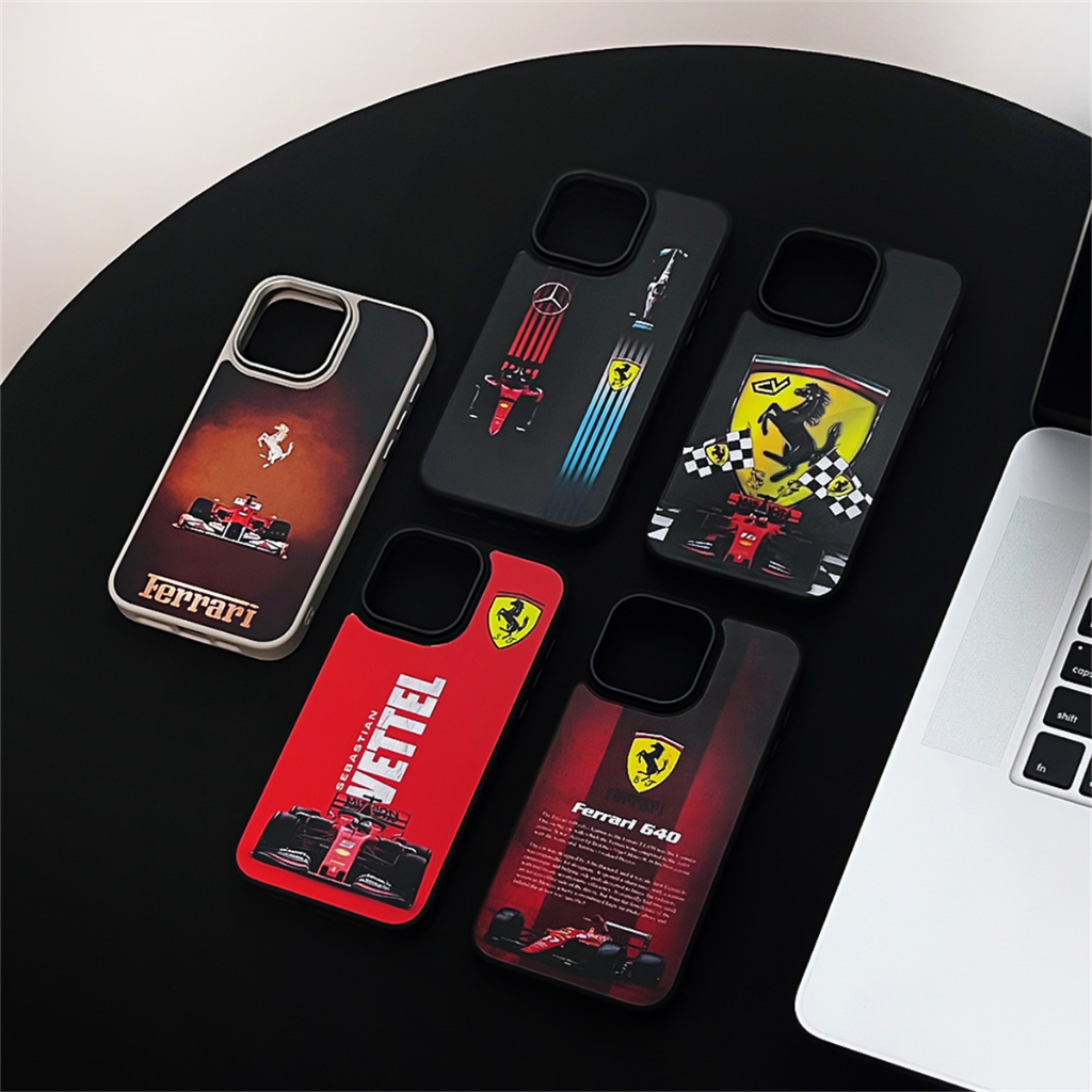 แบรนด์หรูf1 racing Ferrari Soft Skinรู้สึกตรงขอบเคสโทรศัพท์สําหรับ ...
