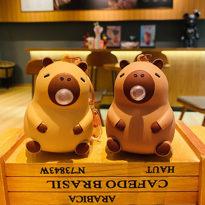 Capybara ความเครียดบรรเทา PVC พวงกุญแจจับคู่ | Capybara Stress Relief ...