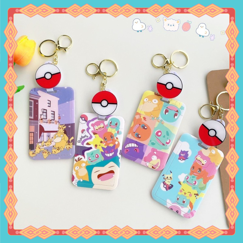 ใหม่ Pokemon Multi-Function Retractable Card Holder ป้ายชื่อ ID Holder ...