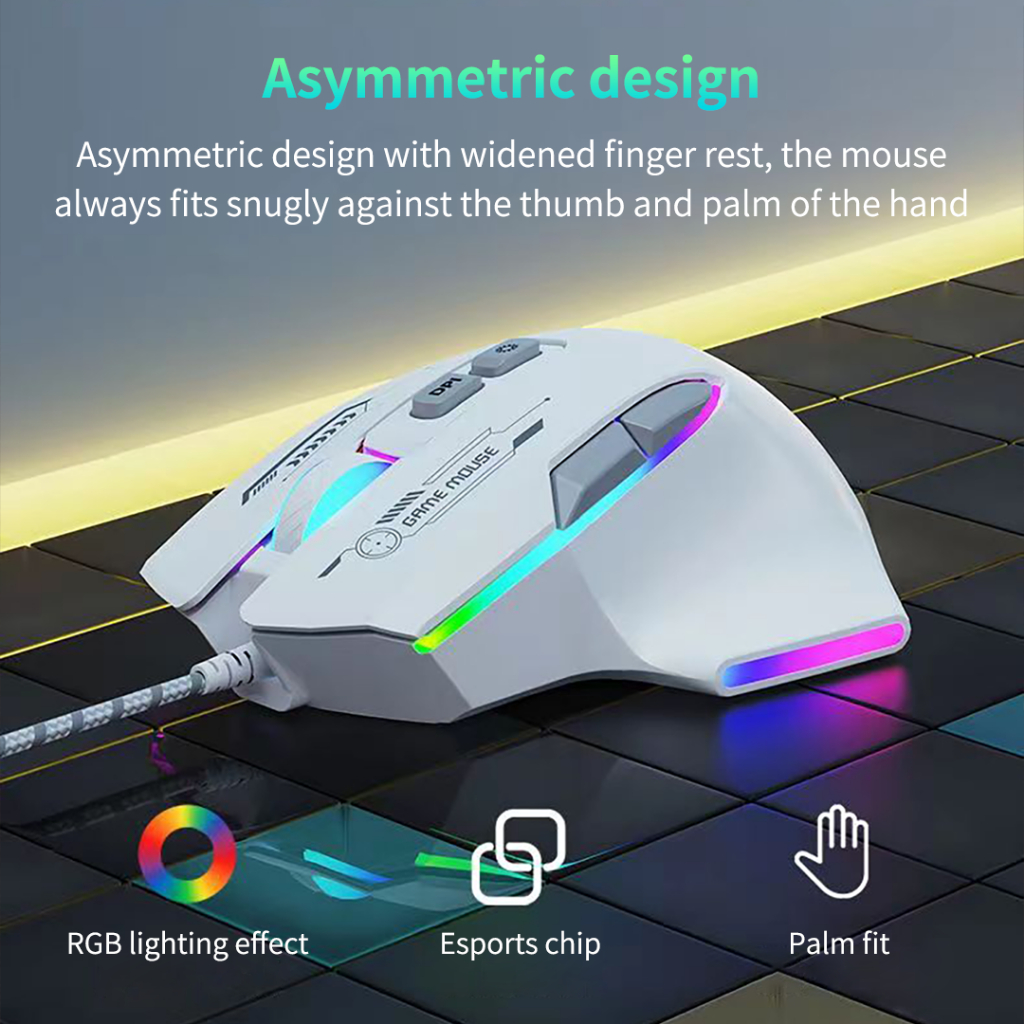 Acer เมาส์ เกมมิ่งมีสาย OMW950 ไฟ RGB ปรับ DPI ได้ 6 ระดับ Wired Game Mouse เมาส์มีสาย เมาส์คอมพิวเตอร์