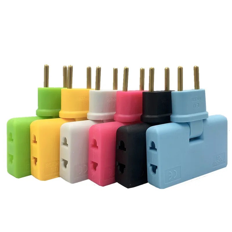 Eu Plug 3 AC Outlet Power Strip Travel Adapter 3 in 1 US To EU ซ็อกเก็ต ...