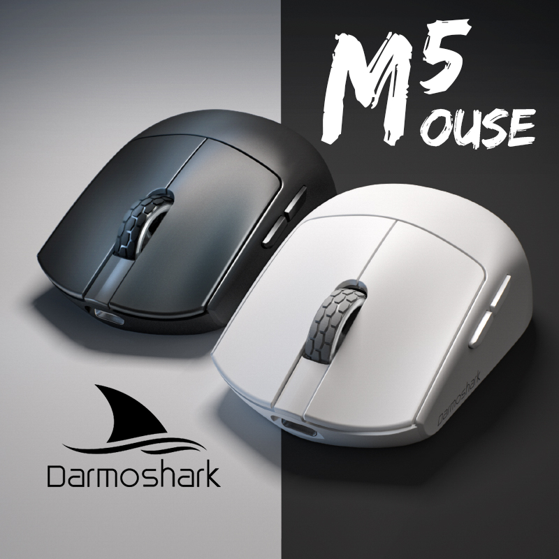 Darmoshark M5 Pro 8K ホワイト ダーモシャーク Darmoshark M5 Pro Mouse PAW3950 Wireless 8K Bluetooth Tri