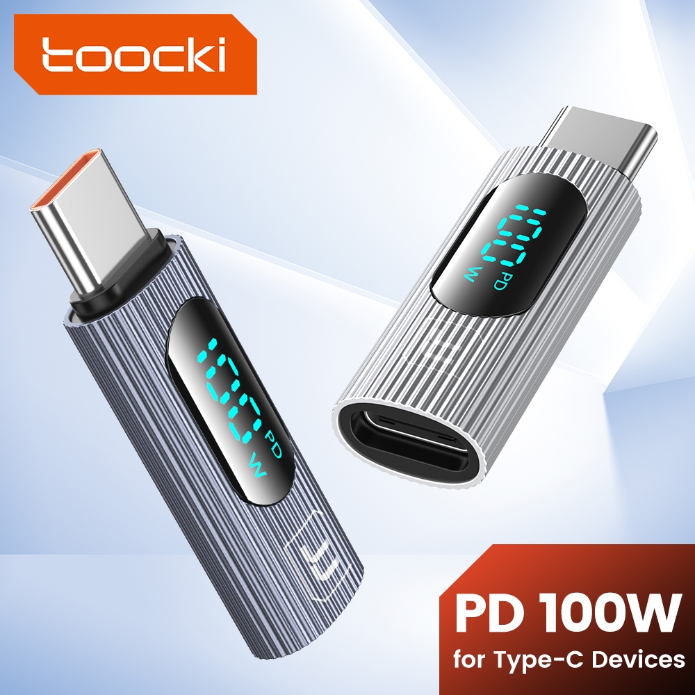 Toocki 100W Type C ชายประเภท C หญิง OTG LED อะแดปเตอร์จอแสดงผลดิจิตอล ...