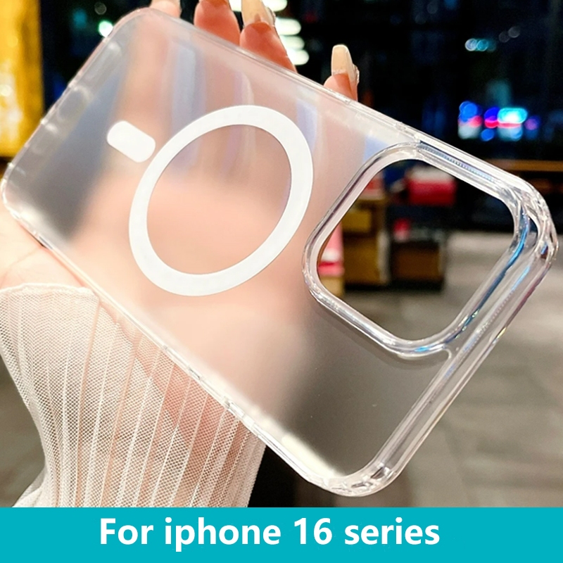 Frosted magnetic hard case สําหรับ iphone 16 15 14 13 12 11 Pro max 16 ...
