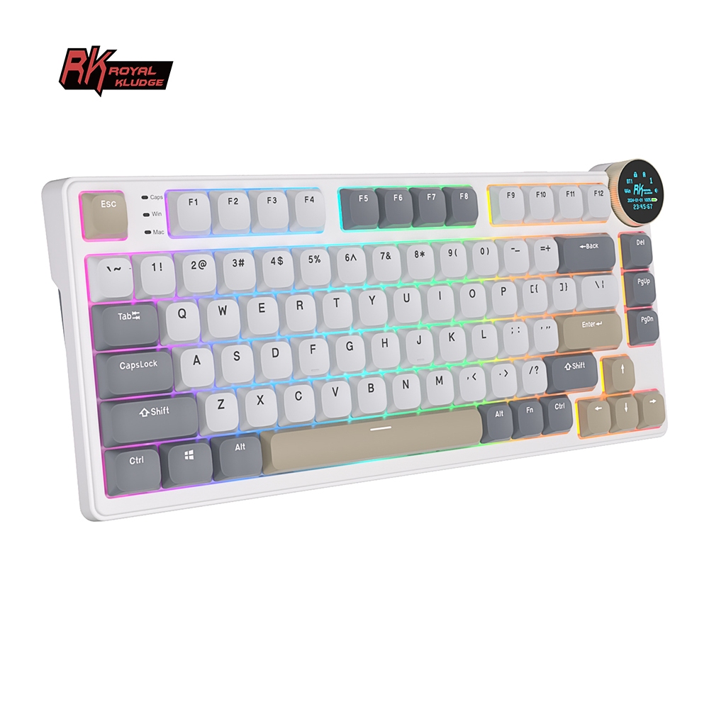 Royal Kludge RK N80 Pearly Dawn 80 Key Low Profile Tri-Mode RGB แบบมี ...