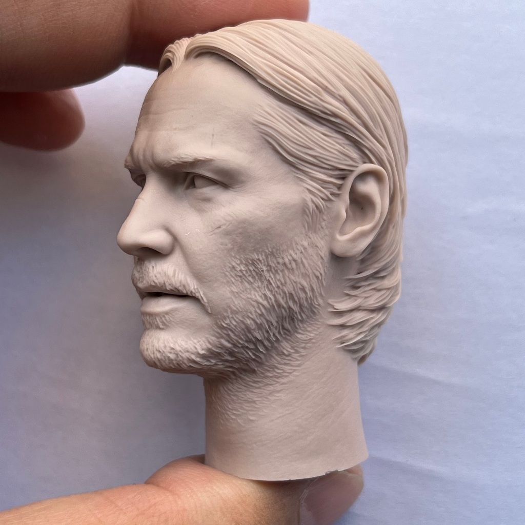 Unpainted 1/6 Scale John Wick Keanu Reeves Head Sculpt รุ่น Fit สําหรับ ...