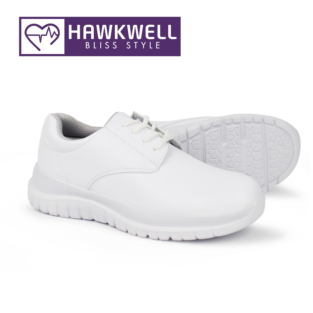 Hawkwell ผู้หญิง Lace Up น้ําหนักเบารองเท้าพยาบาลทนน้ํา Slip Resistance ...