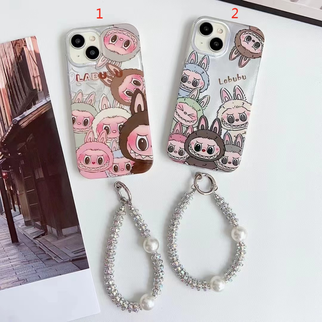 Labubu Short Rope iPhone15 Phone Case 11/12/13/14/14Pro/14ProMAX เคสกัน ...
